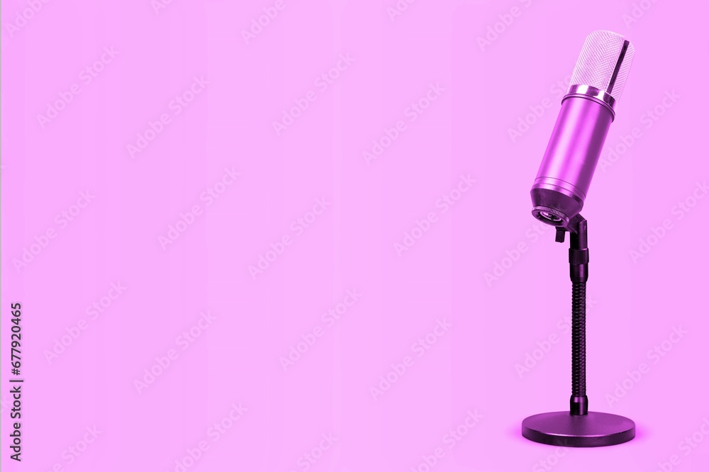 Retro pink microphone on abstract background Retro pink microphone on abstract background