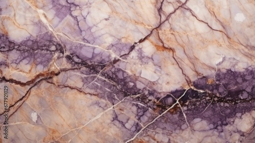 Beige Marble with Amethyst Horizontal Background. Abstract stone texture backdrop. Bright natural material Surface. AI Generated Photorealistic Illustration. © Vector Juice