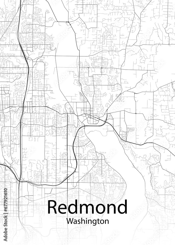 Redmond Washington minimalist map