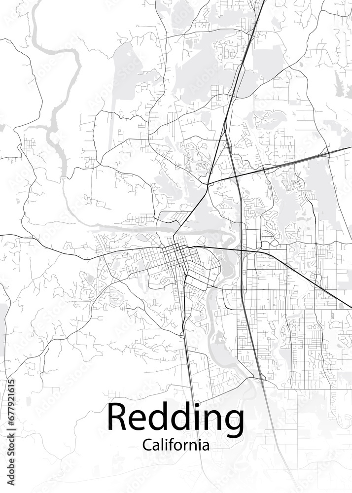 Redding California minimalist map