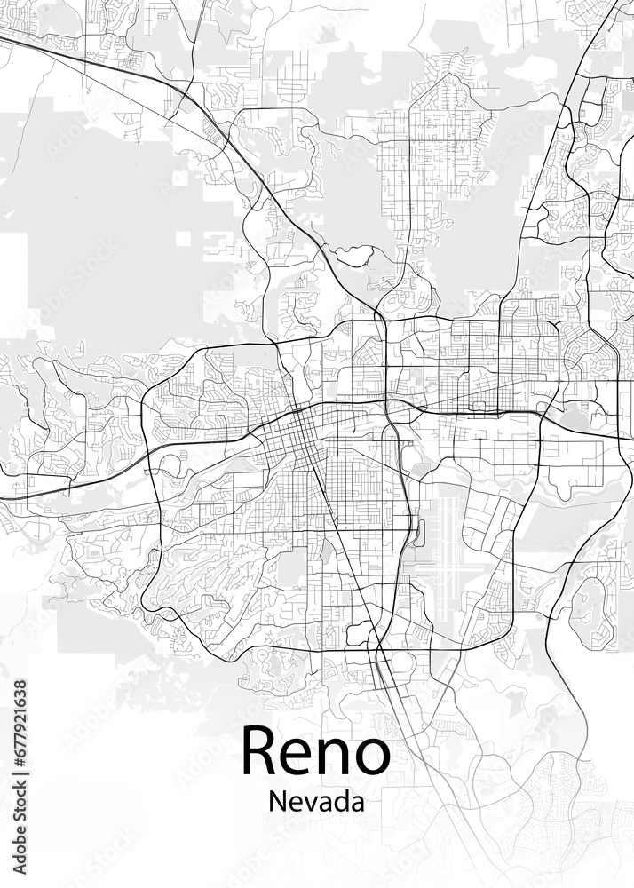 Reno Nevada minimalist map