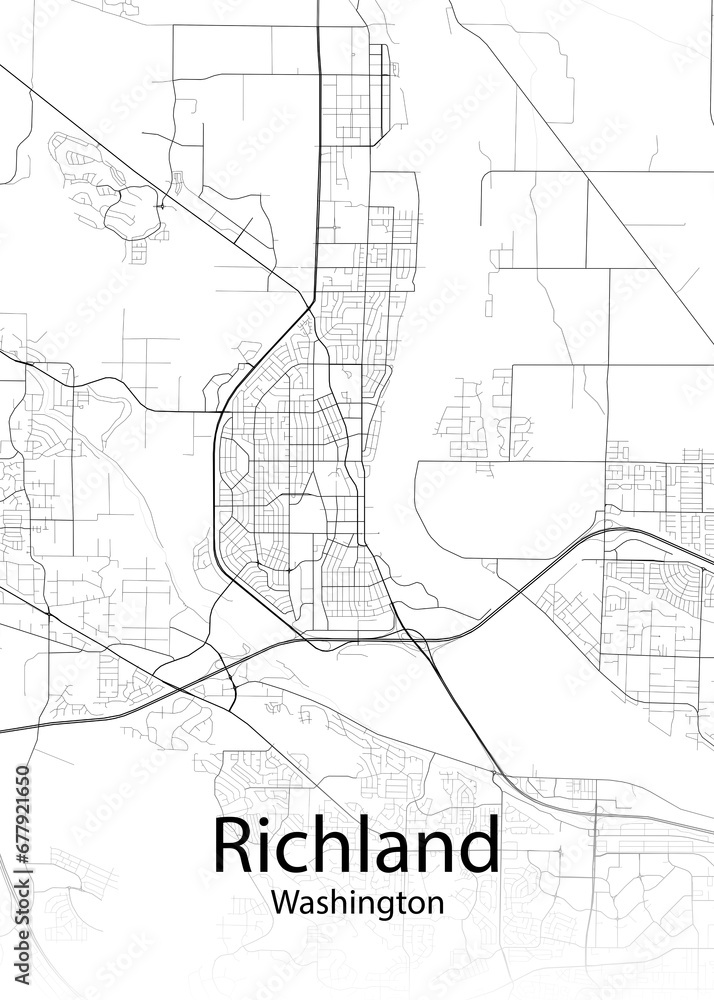 Richland Washington minimalist map