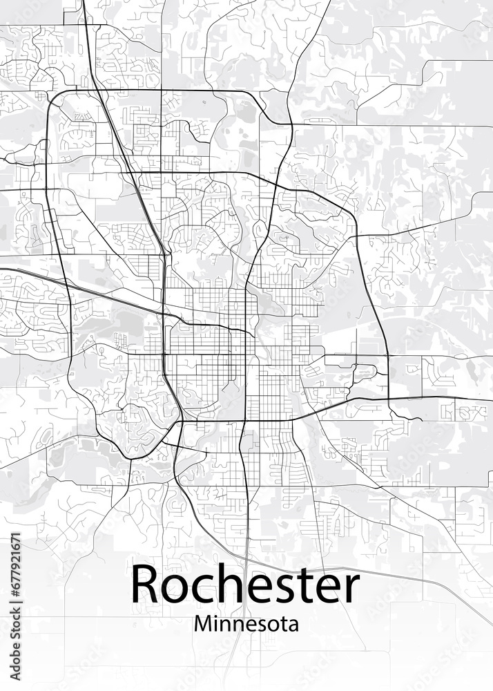 Rochester Minnesota minimalist map