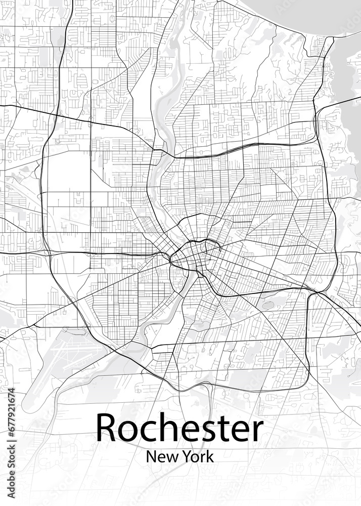 Rochester New York minimalist map