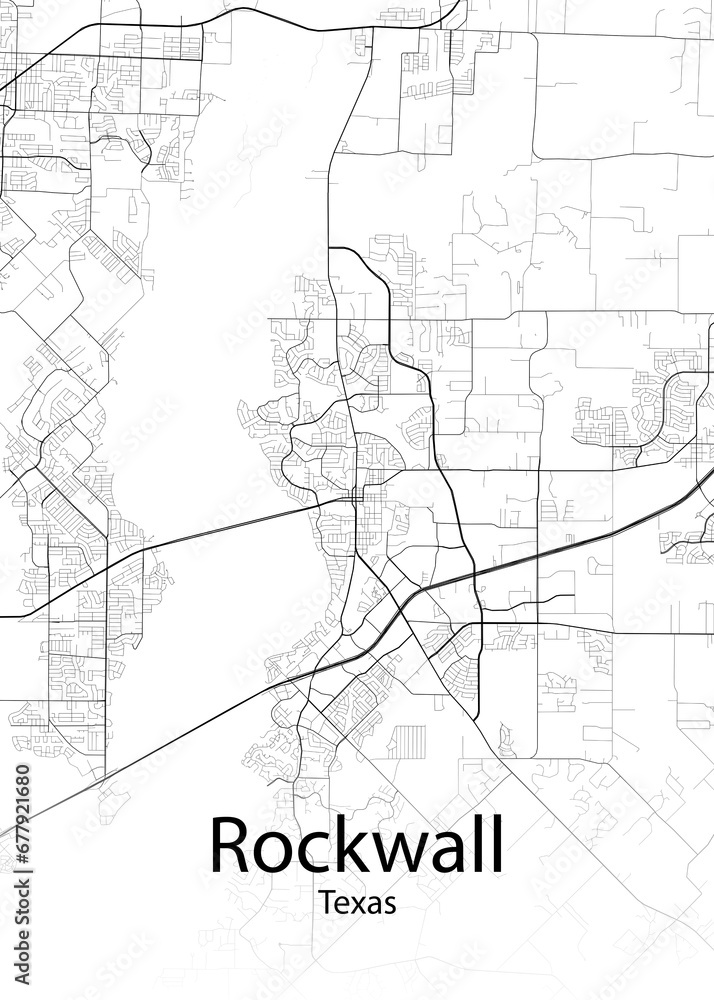 Rockwall Texas minimalist map