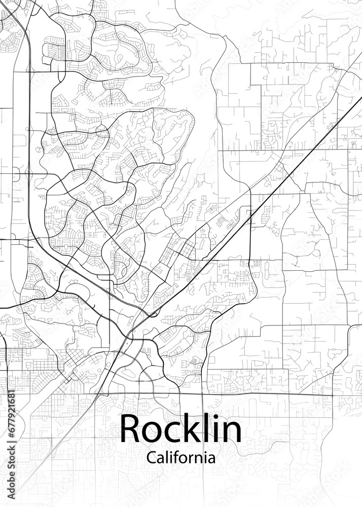 Rocklin California minimalist map