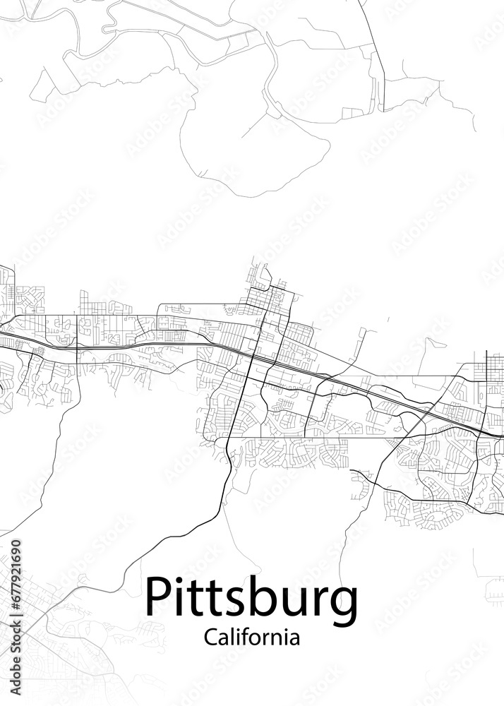 Pittsburg California minimalist map