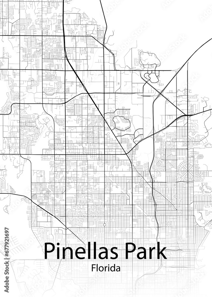 Pinellas Park Florida minimalist map