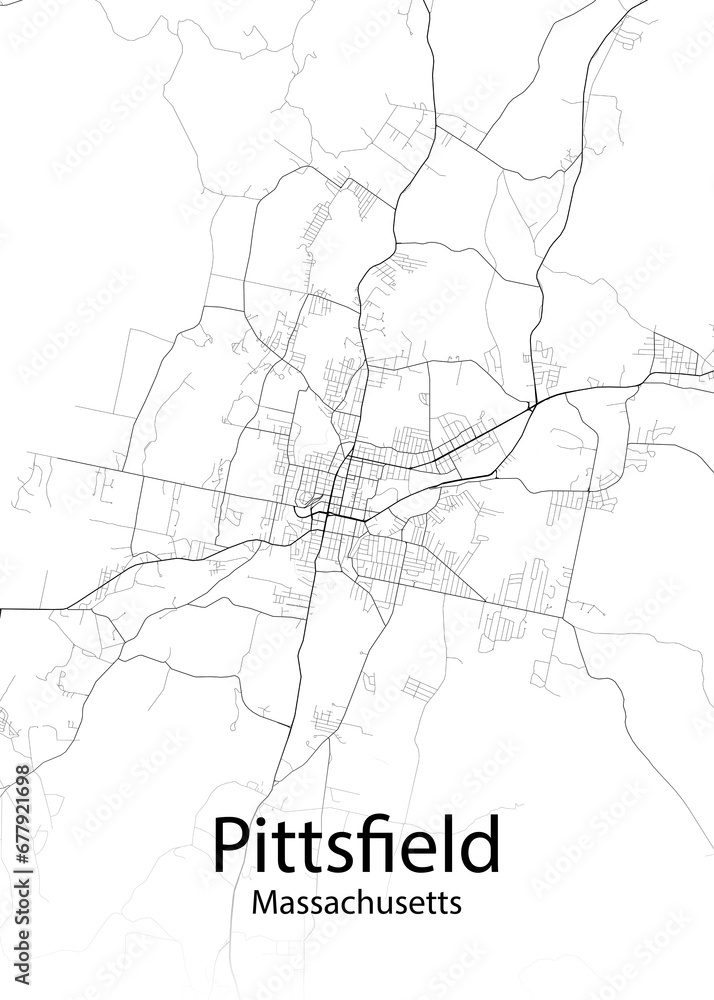 Pittsfield Massachusetts minimalist map