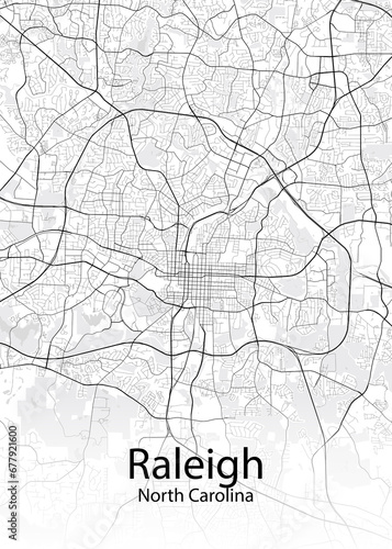 Raleigh North Carolina minimalist map photo