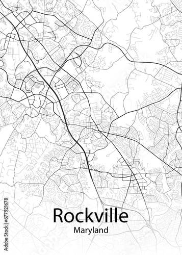 Rockville Maryland minimalist map