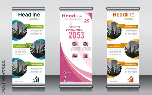 roll up banner template design,banner layout, advertisement, pull up, polygon background
