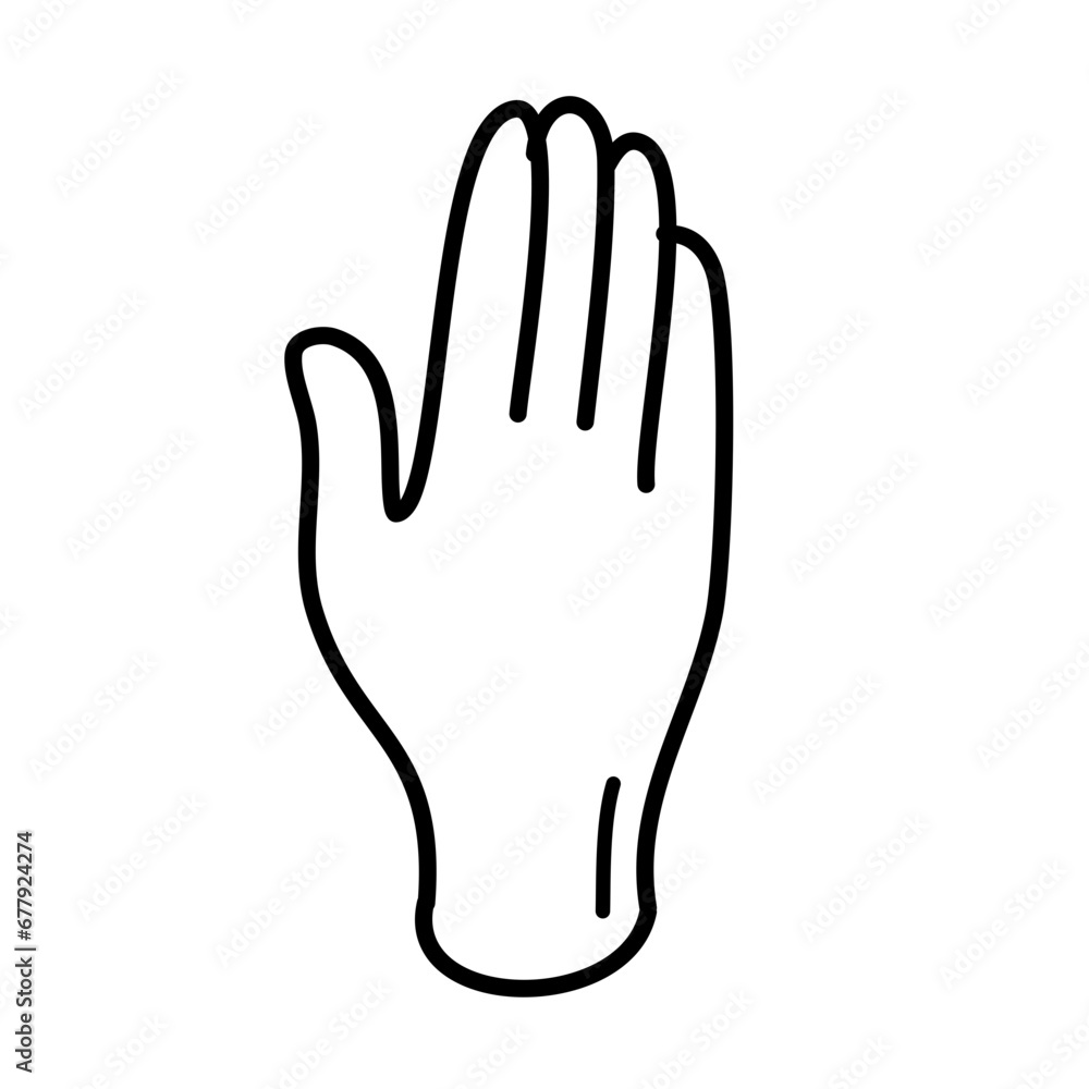 Hand Gesture Lines Style Vector Illustration Hand Gesture Lines Style Vector Illustration