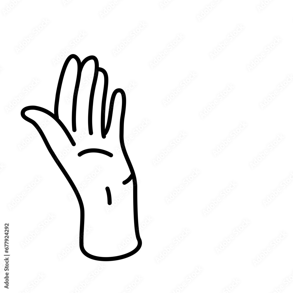 Obraz premium Hand Gesture Lines Style Vector Illustration 