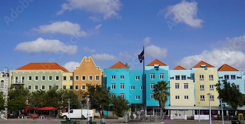 Colourful Dutch Colonial Architecture in  the Otrobanda District of Willemstad Curacao photo