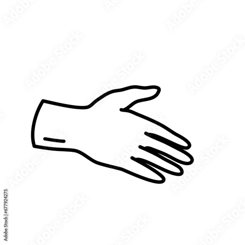 Hand Gesture Lines Style Vector Illustration 