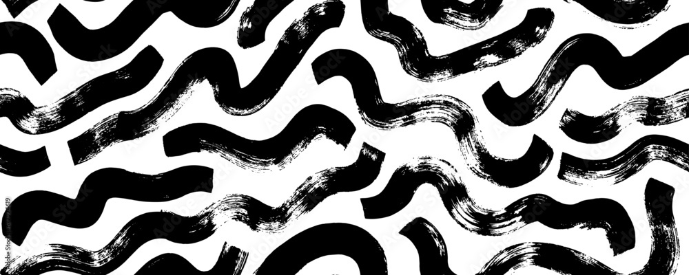 Seamless banner design with curved and wavy bold grunge lines. Background for children. Seamless banner design with curved and wavy bold grunge lines. Background for children.