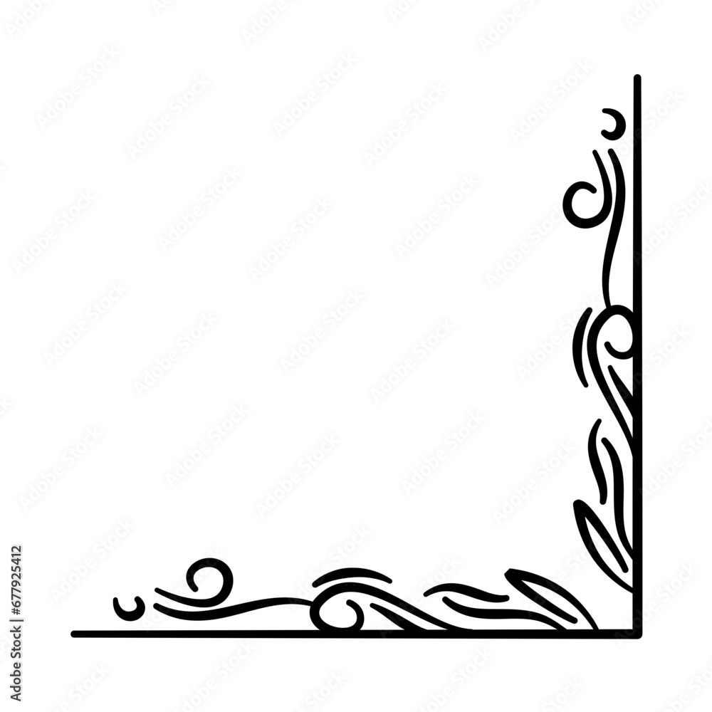 Fototapeta premium Vector illustration of decorative corner frame border