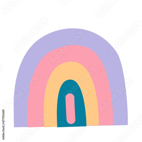 Boho Rainbow Colorfull Cute Vector Illustration 