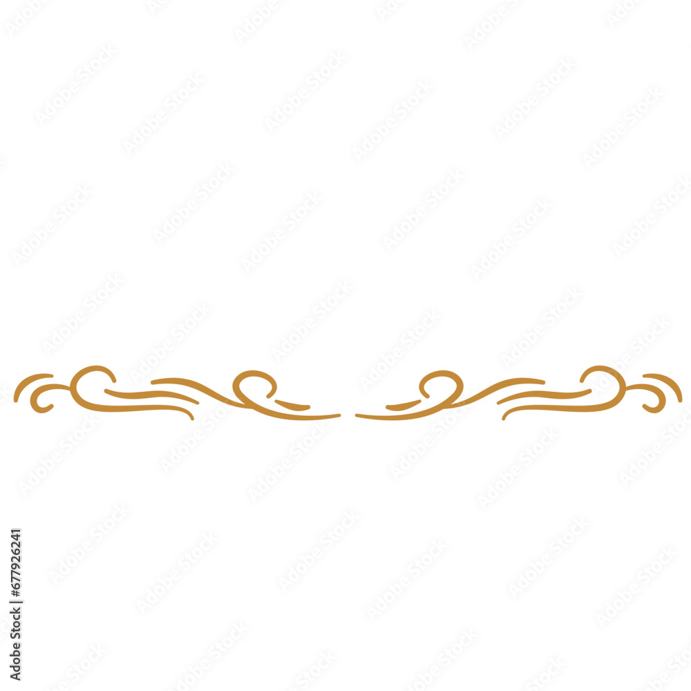 Gold Floral Divider Vector Illustration