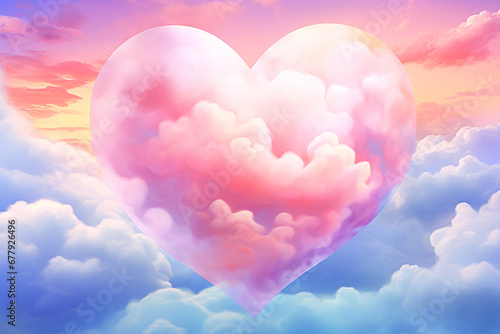 heart shaped cloud on sky background