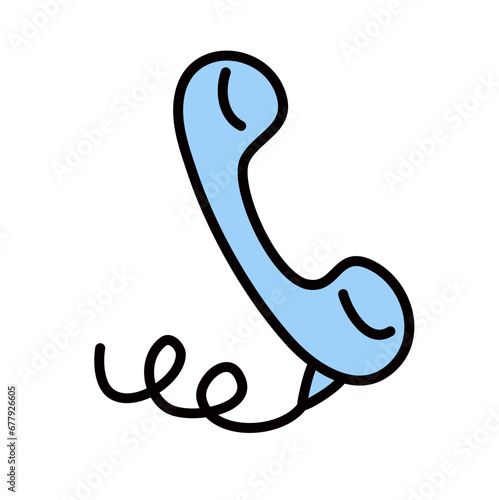 Icon Doodle Phone Cute Vector Illustration 