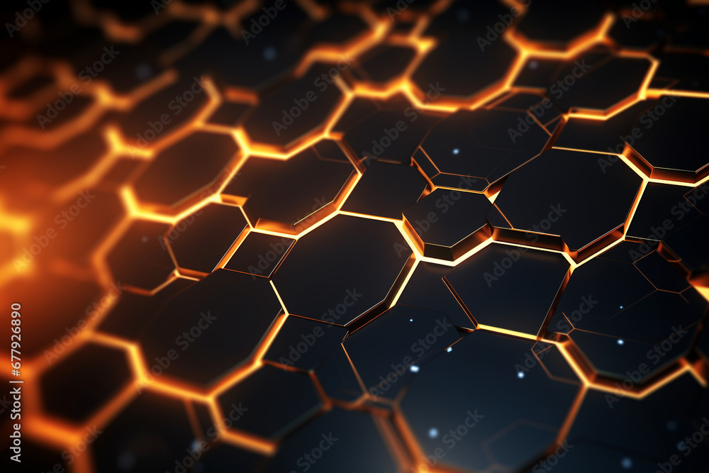 hexagonal abstract technology background. 3D Illustration hexagonal abstract technology background. 3D Illustration