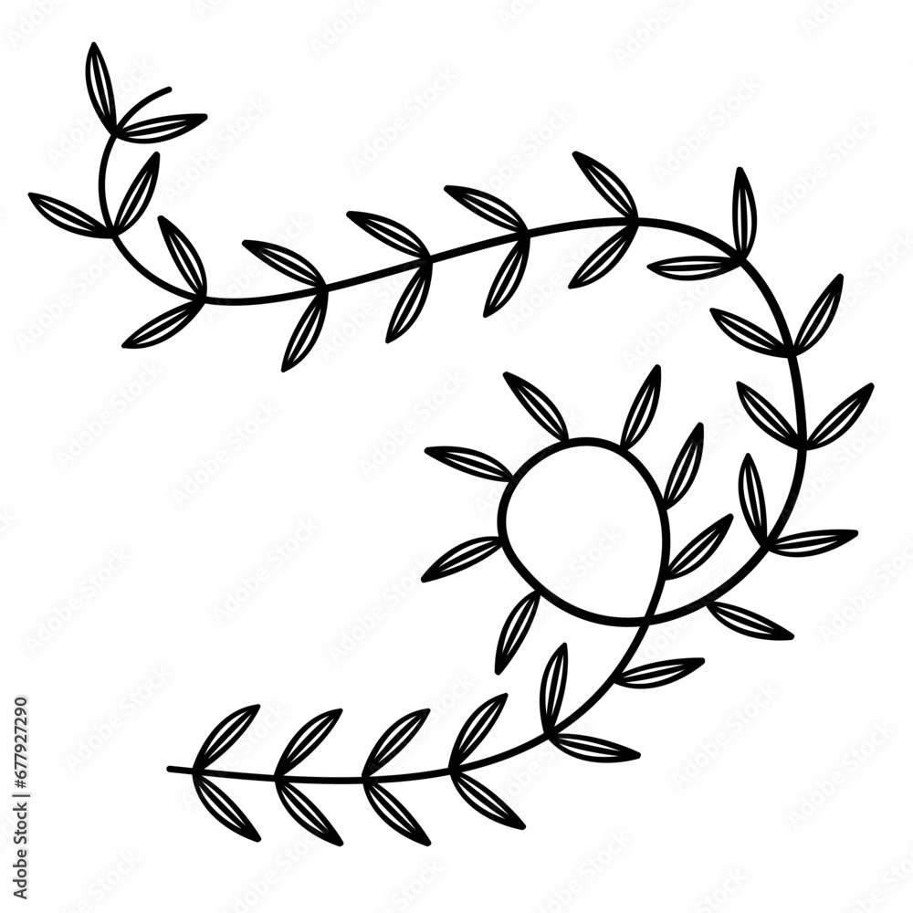 Vine art leaf vector design Illustration