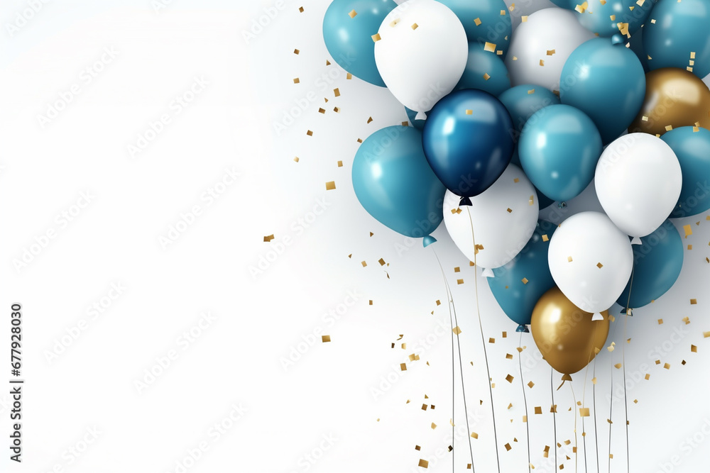 custom made wallpaper toronto digitalbackground with blue golden balloons and confetti on copy space background