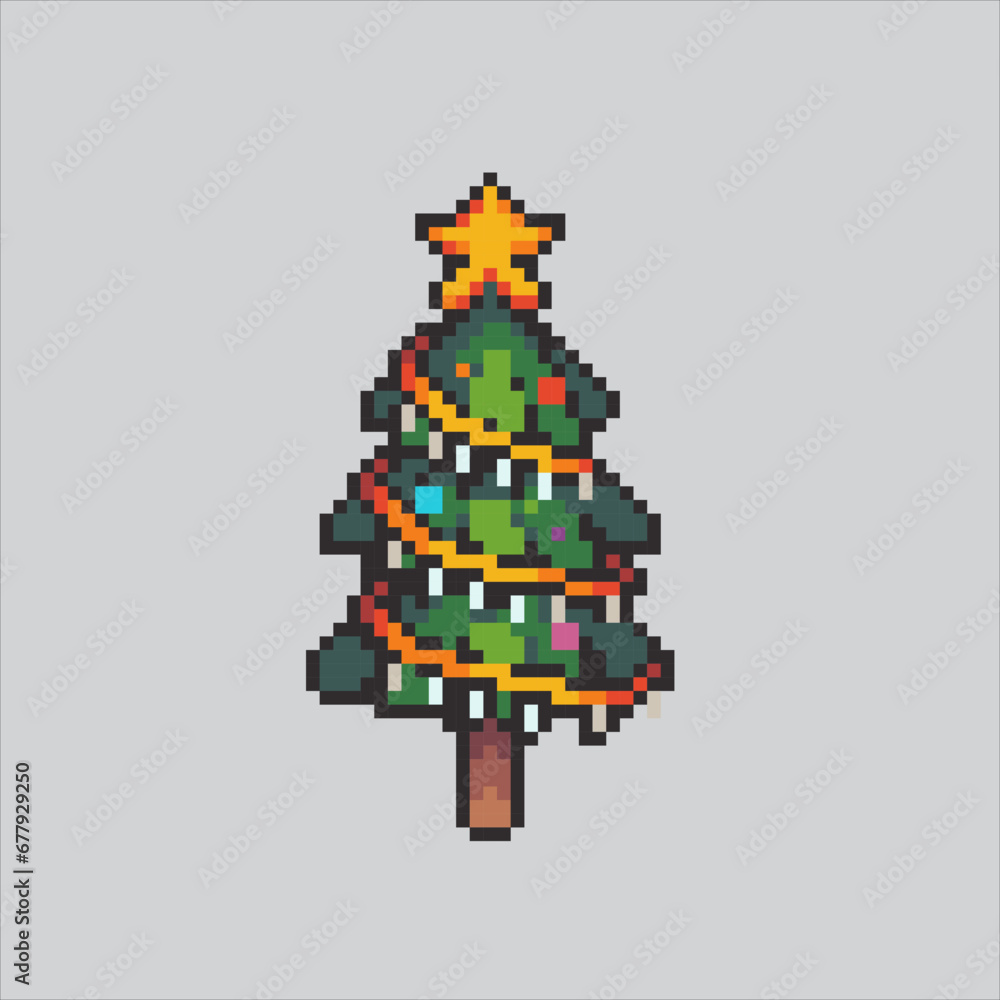 Pixel art illustration Christmas Tree. Pixelated Christmas Tree. Spruce christmas tree pixelated for the pixel art game and icon for website and video game. old school retro. Pixel art illustration Christmas Tree. Pixelated Christmas Tree. Spruce christmas tree pixelated for the pixel art game and icon for website and video game. old school retro.