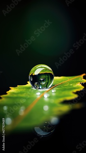 Flowers and leaves adorned with water droplets, capturing the tension in perfectly spherical forms. This imagery beautifully merges nature, water, and growth, depicting the essence of life's vitality.
