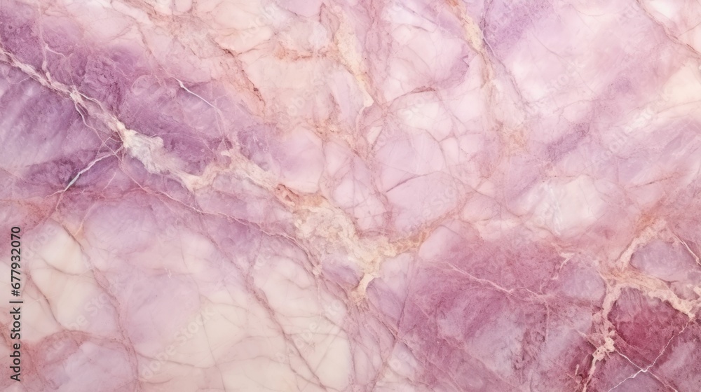 Beige Marble with Pink Sapphire Horizontal Background. Abstract stone texture backdrop. Bright natural material Surface. AI Generated Photorealistic Illustration.