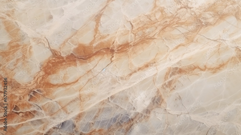Fototapeta premium Beige Marble with Quartzite Horizontal Background. Abstract stone texture backdrop. Bright natural material Surface. AI Generated Photorealistic Illustration.