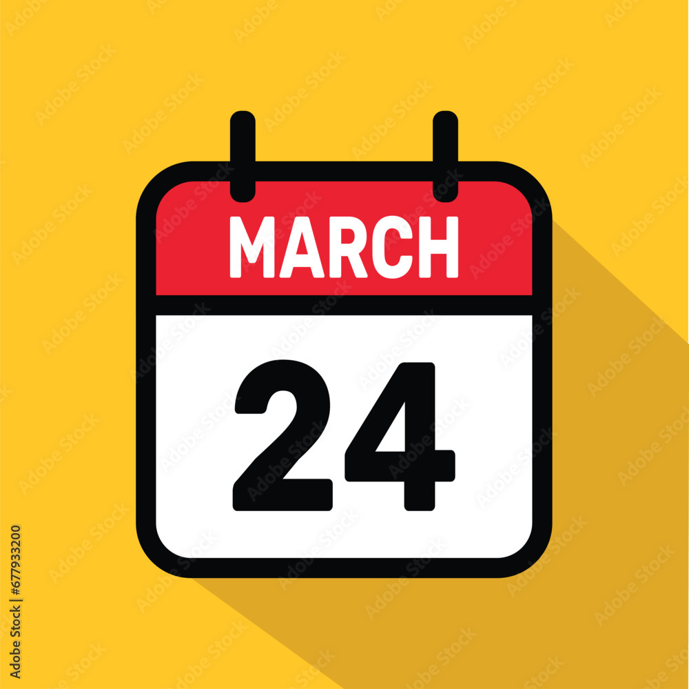 Fototapeta premium Vector Calendar March 242 illustration background design.