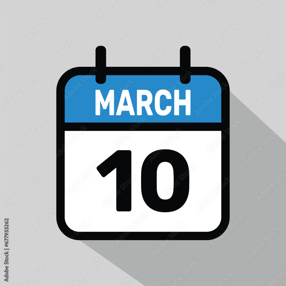 Vector Calendar March 10 illustration background design. Vector Calendar March 10 illustration background design.