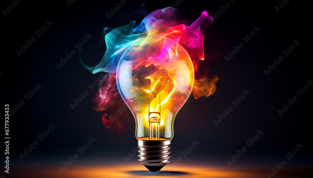 colorful light bulb colorful light bulb