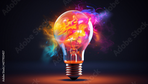 colorful light bulb