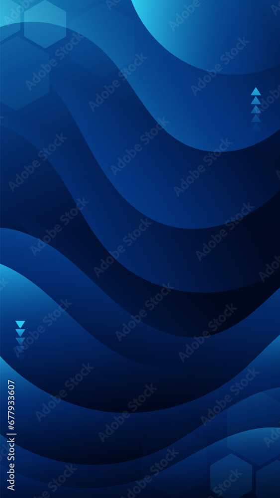 Abstract background dark blue color with wavy lines and gradients is a versatile asset suitable for various design projects such as websites, presentations, print materials, social media posts
