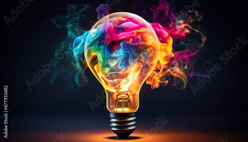 colorful light bulb