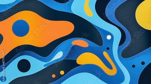Abstract illustration for a background of a collage of colors in shades of orange and blue