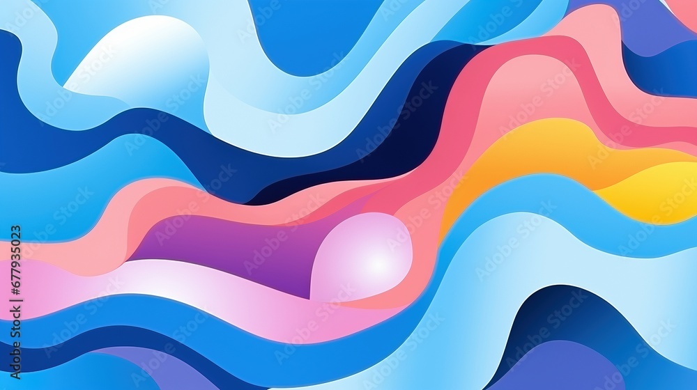 Abstract illustration of a collage of colors in shades of pink and blue Abstract illustration of a collage of colors in shades of pink and blue