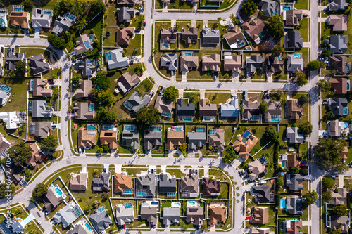 Beautiful aerial view of Tampa suburbs on a Premium residential in Florida USA - Real State