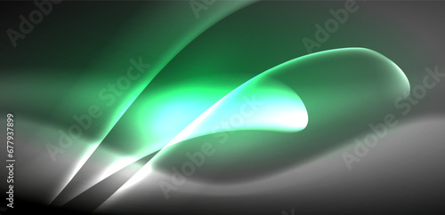 Neon-lit waves surge across background, mesmerizing dance of luminescence and motion. Dynamic backdrop captures essence of energy and modern aesthetics