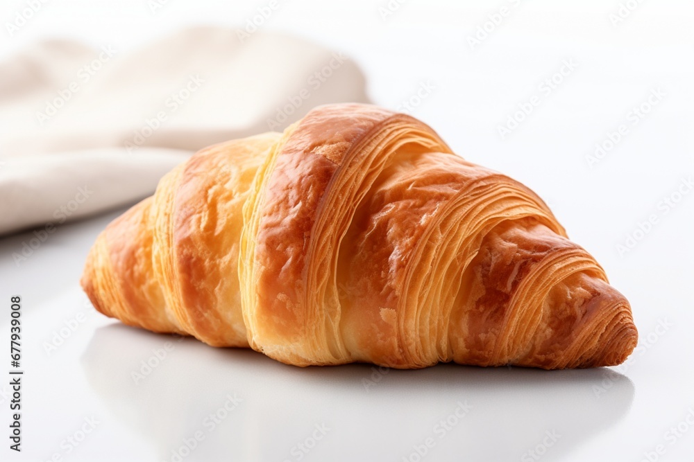 Croissant on isolated white background.
