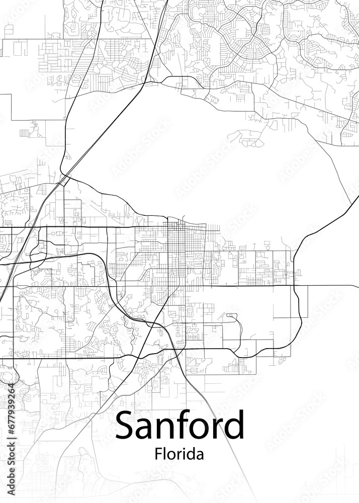 Sanford Florida minimalist map