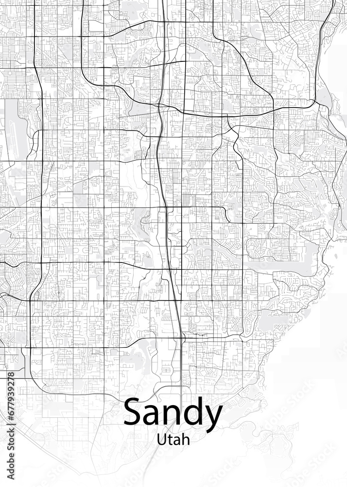 Sandy Utah minimalist map