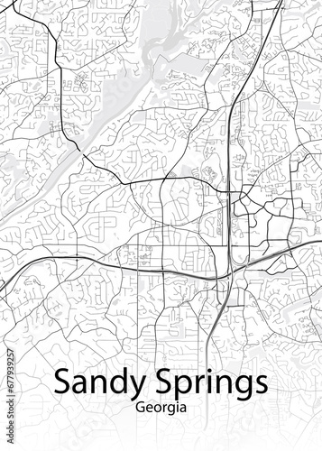 Sandy Springs Georgia minimalist map
