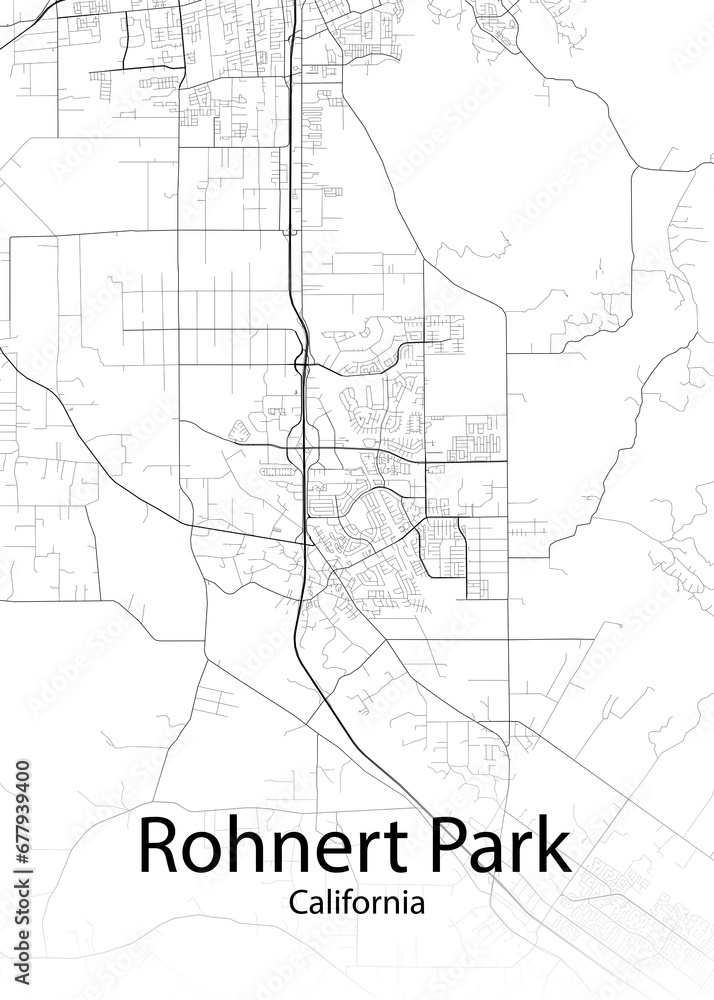Rohnert Park California minimalist map