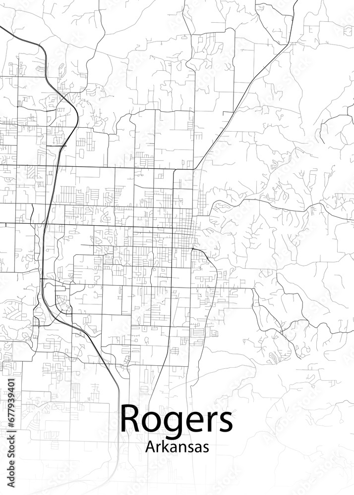 Rogers Arkansas minimalist map