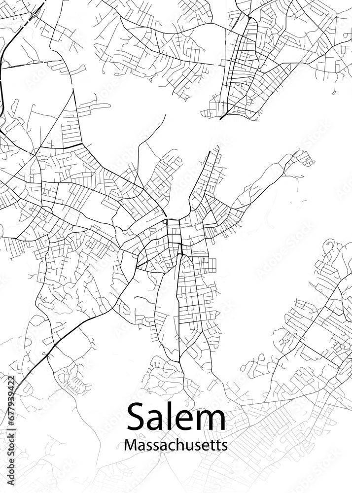 Salem Massachusetts minimalist map